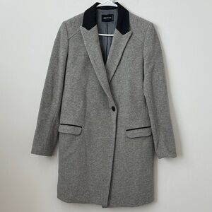 Zadig & Voltaire Marco Cashmere Wool Blend Light Grey Coat Size: M